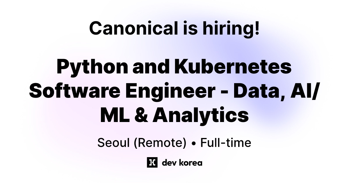 Python And Kubernetes Software Engineer Data Ai Ml Analytics At